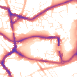 Daytime road noise heatmap for TA1 1DY