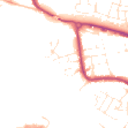 Daytime road noise heatmap for TA1 1DZ