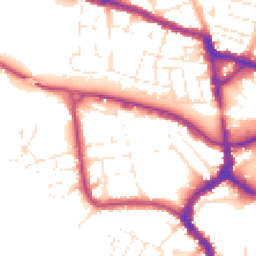 Daytime road noise heatmap for TA1 1EB