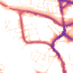 Daytime road noise heatmap for TA1 1ED