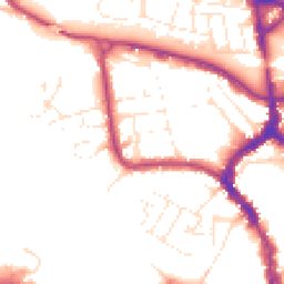 Daytime road noise heatmap for TA1 1EF
