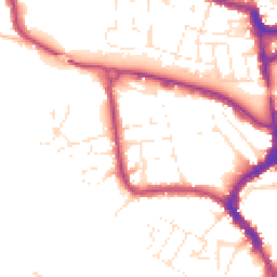 Daytime road noise heatmap for TA1 1EG