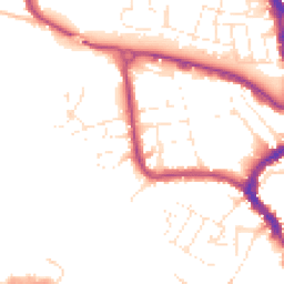 Daytime road noise heatmap for TA1 1EH