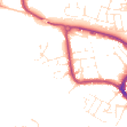 Daytime road noise heatmap for TA1 1EJ