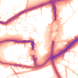 Daytime road noise heatmap for TA1 1FA