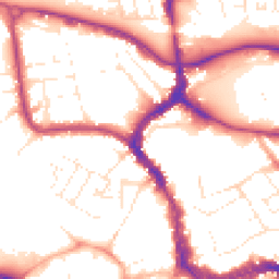 Daytime road noise heatmap for TA1 1NH