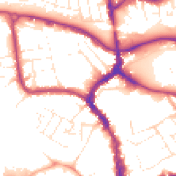 Daytime road noise heatmap for TA1 1NR