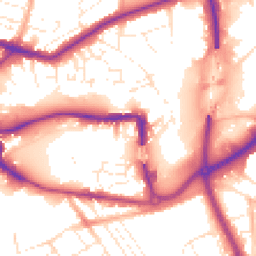 Daytime road noise heatmap for TA1 1NY