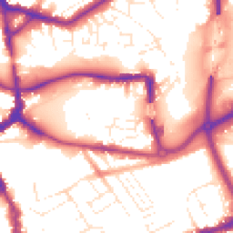 Daytime road noise heatmap for TA1 1PU