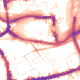 Daytime road noise heatmap for TA1 1QA