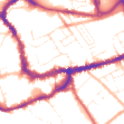 Daytime road noise heatmap for TA1 1RD