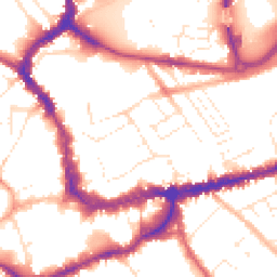 Daytime road noise heatmap for TA1 1SN