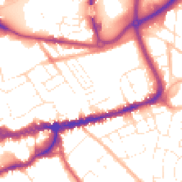 Daytime road noise heatmap for TA1 1SZ