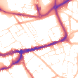 Daytime road noise heatmap for TA1 1TF