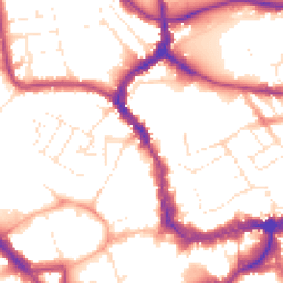 Daytime road noise heatmap for TA1 1TG