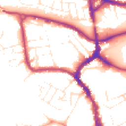 Daytime road noise heatmap for TA1 1TL