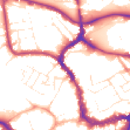 Daytime road noise heatmap for TA1 1UD