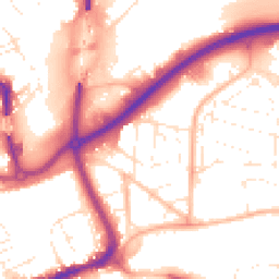 Daytime road noise heatmap for TA1 2BA