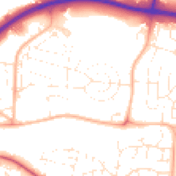 Daytime road noise heatmap for TA1 2BJ