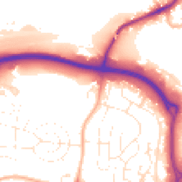 Daytime road noise heatmap for TA1 2EX