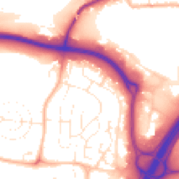 Daytime road noise heatmap for TA1 2FJ
