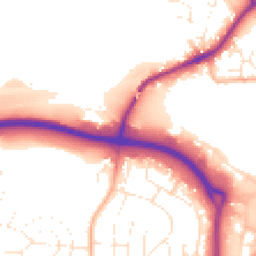 Daytime road noise heatmap for TA1 2FL