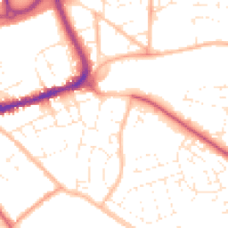 Daytime road noise heatmap for TA1 2HP