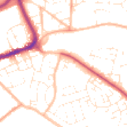Daytime road noise heatmap for TA1 2HU