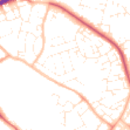 Daytime road noise heatmap for TA1 2JD