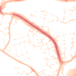 Daytime road noise heatmap for TA1 2LA
