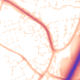 Daytime road noise heatmap for TA1 2LQ