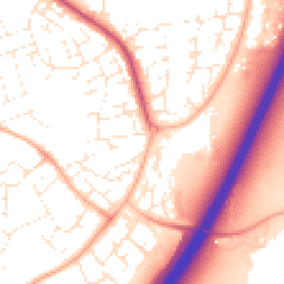 Daytime road noise heatmap for TA1 2LW