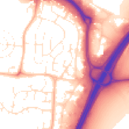 Daytime road noise heatmap for TA1 2NA