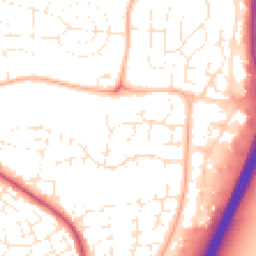 Daytime road noise heatmap for TA1 2NH