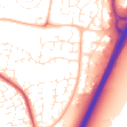Daytime road noise heatmap for TA1 2NR