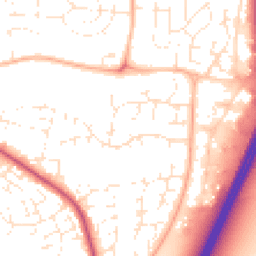 Daytime road noise heatmap for TA1 2NY