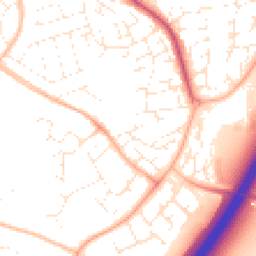 Daytime road noise heatmap for TA1 2QT