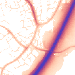 Daytime road noise heatmap for TA1 2SE