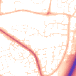 Daytime road noise heatmap for TA1 2TD