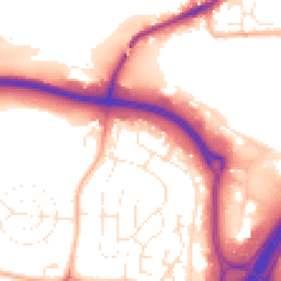 Daytime road noise heatmap for TA1 2UR