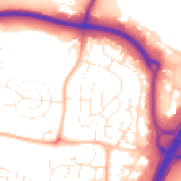 Daytime road noise heatmap for TA1 2XR