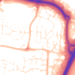Daytime road noise heatmap for TA1 2XW