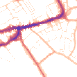 Daytime road noise heatmap for TA1 3FF