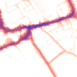 Daytime road noise heatmap for TA1 3FP
