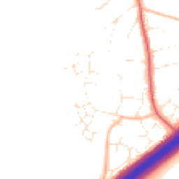 Daytime road noise heatmap for TA1 3FW