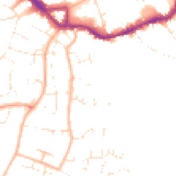 Daytime road noise heatmap for TA1 3JT