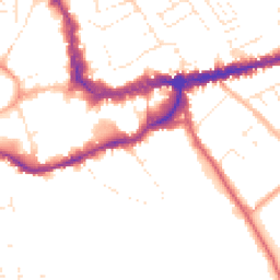 Daytime road noise heatmap for TA1 3NN