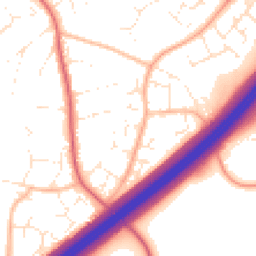 Daytime road noise heatmap for TA1 3XD