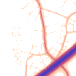 Daytime road noise heatmap for TA1 3YF