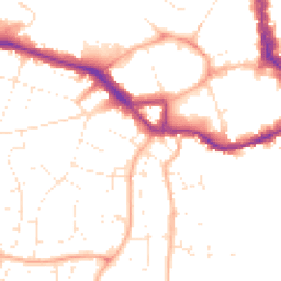 Daytime road noise heatmap for TA1 4PP